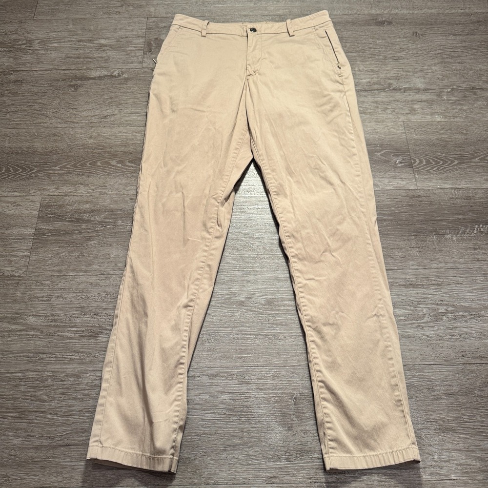 Birddogs Chino Pants Mens 32 Khaki Cotton Blend Performance Lined Boomstick Slim